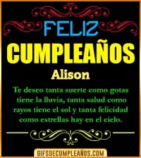 Frases de Cumpleaños Alison
